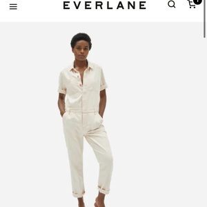 Everlane Super-Soft Summer Jean Coverall in Bone